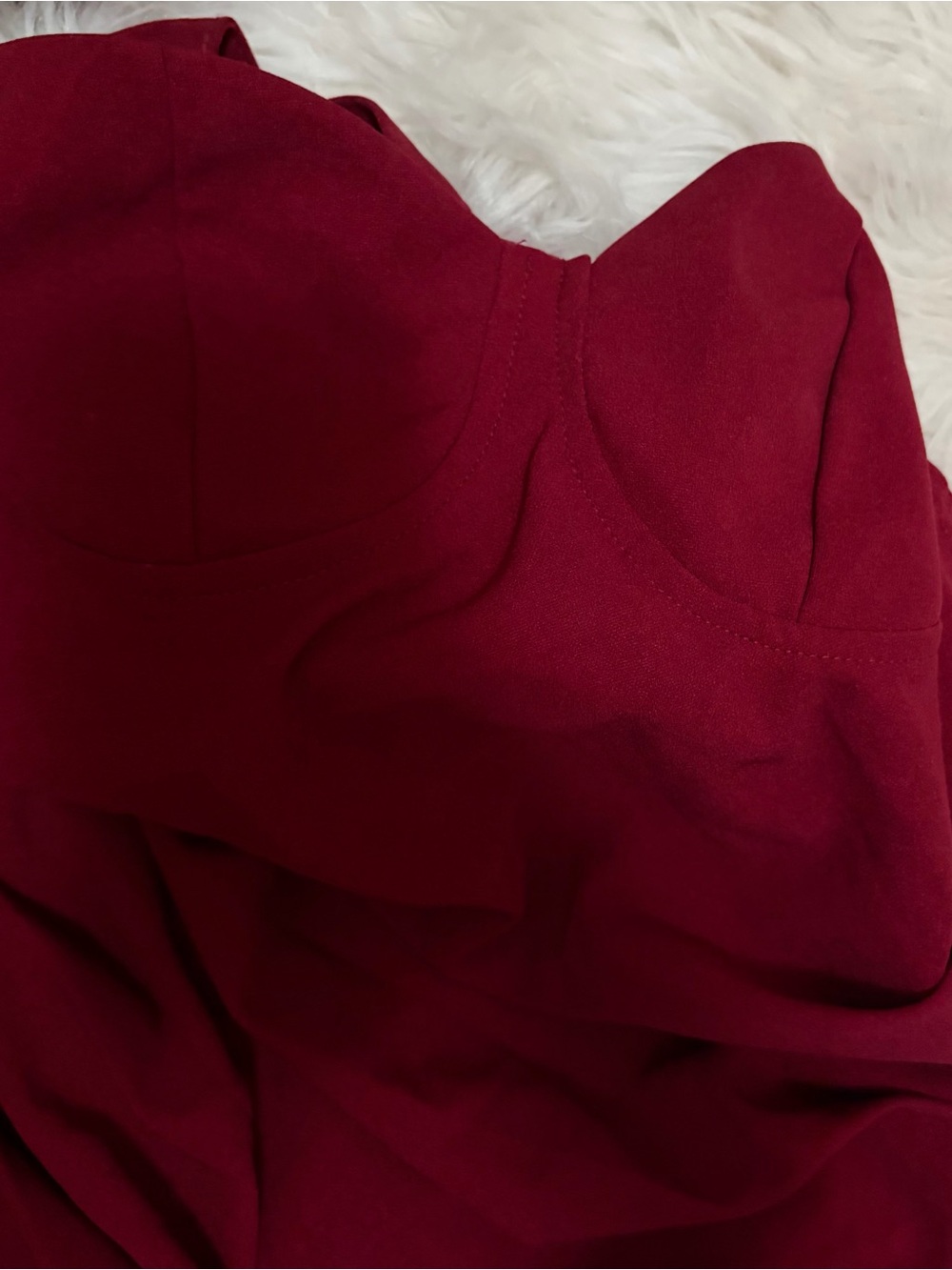 Red long dress with split